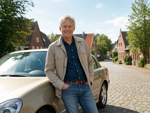 Verkäufer aus Merzen mit dem verkauften Fahrzeug
